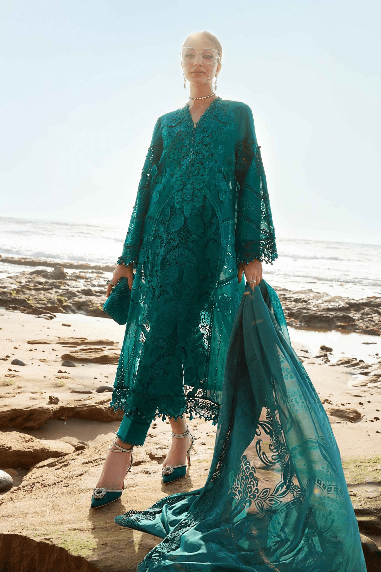 3 Piece Stitched Embroidered Organza Lawn Suit | EID LAWN-25-05