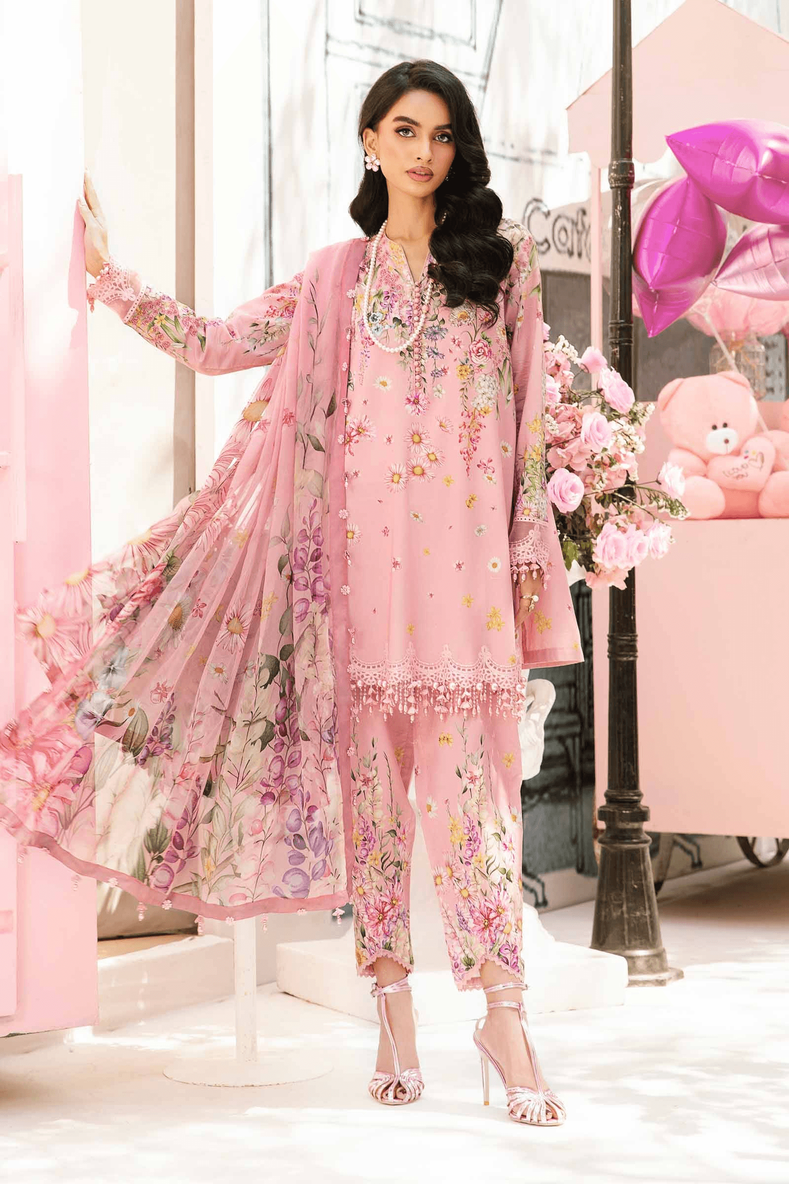 3 Piece Stitched Embroidered Lawn Suit | MPT-2603-B